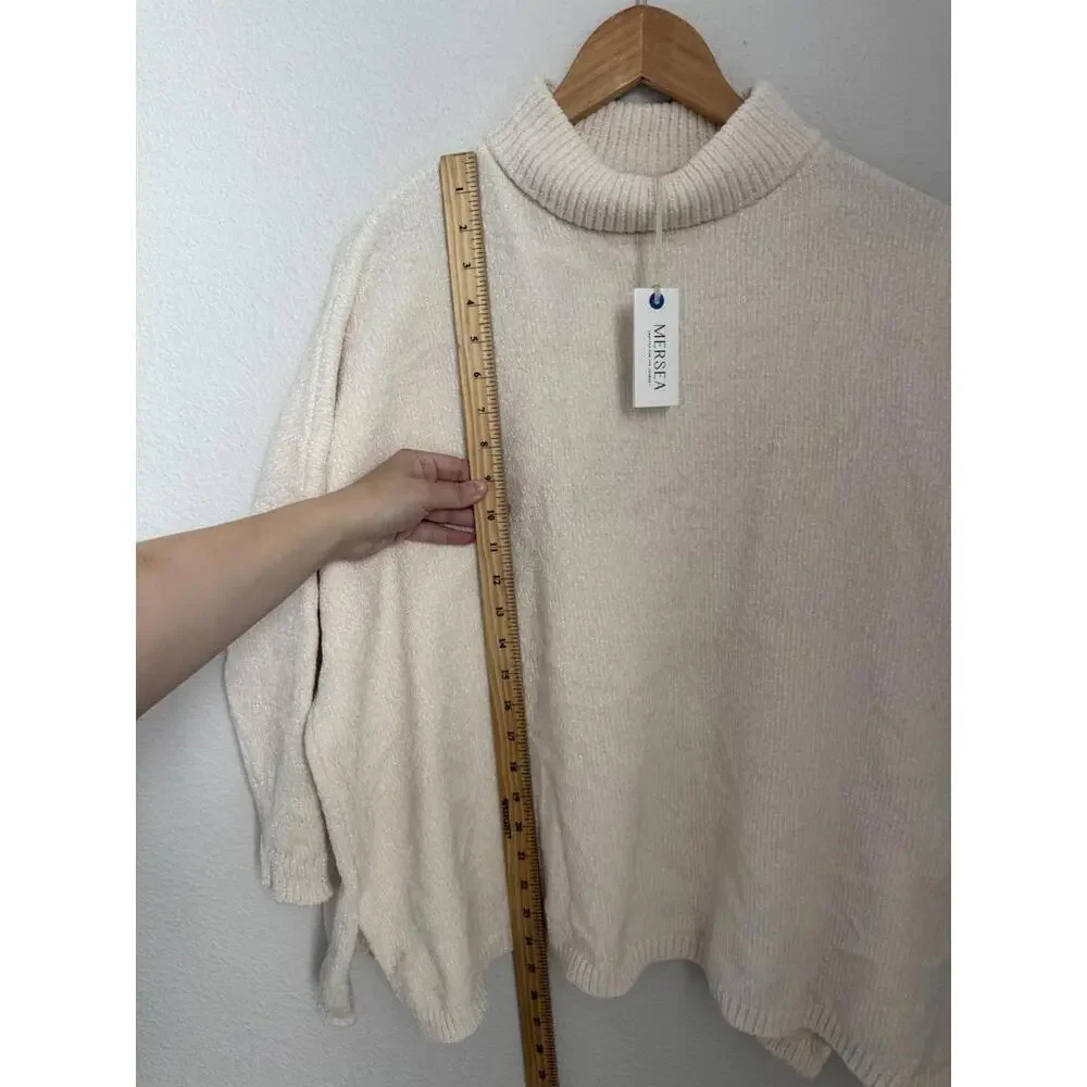 MERSEA NWT Catalina Eversoft Chenille‎ Cream Plush Sweater Sz P